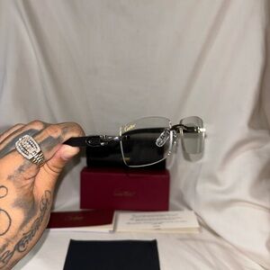 Cartier Buffs Black W/ Clear Lens